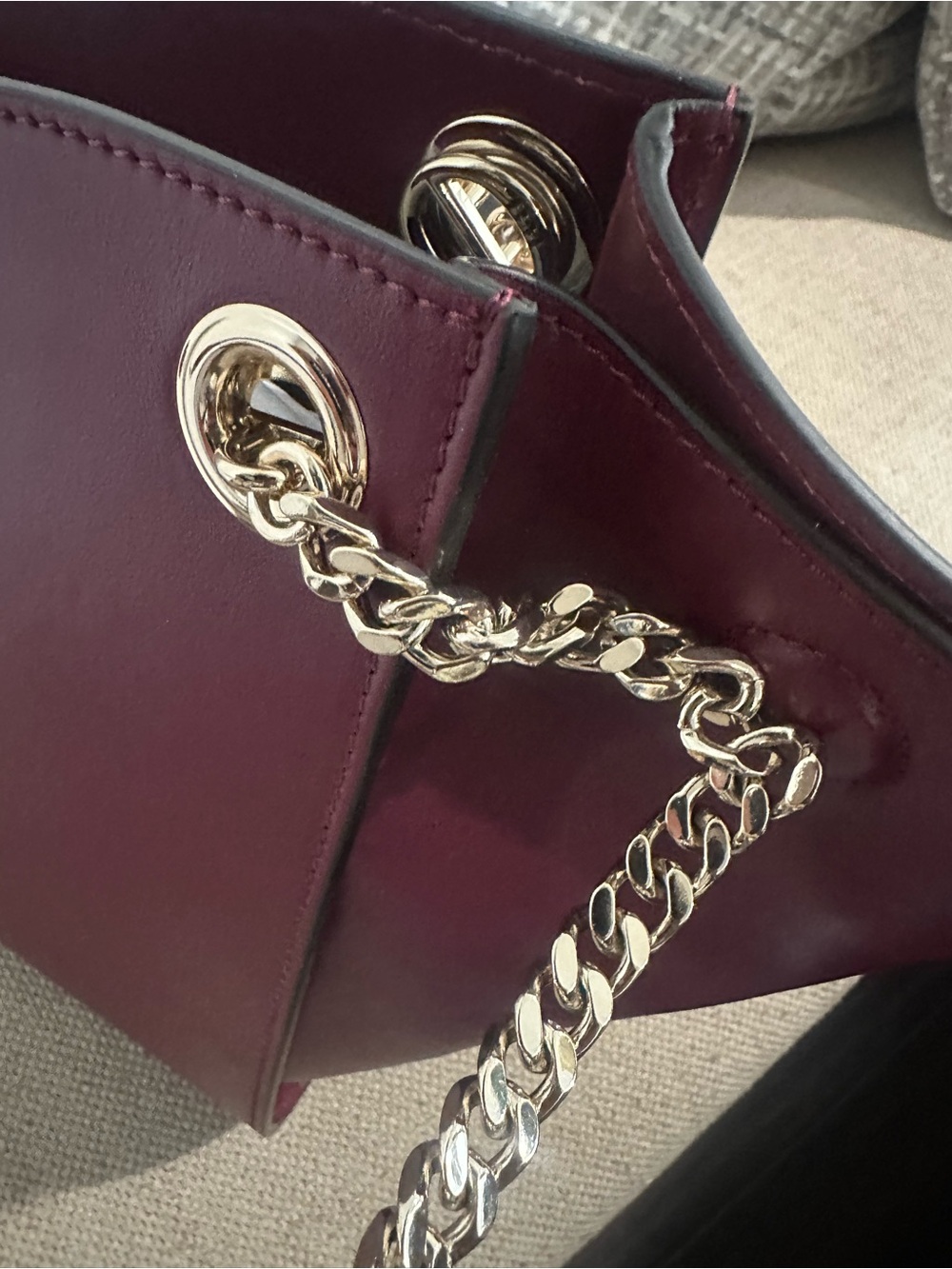 BRUNO MAGLI Leather Chain Expandable Tote Bag - Picture 5 of 16